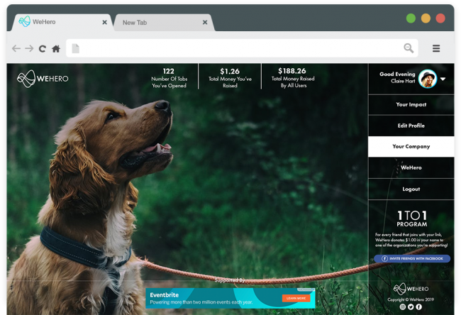 chrome extension with image of puppy